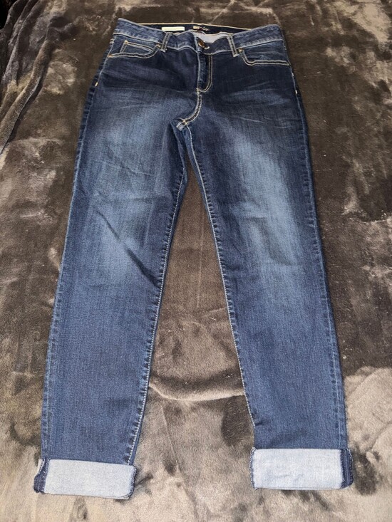 Kut from the kloth Denim - Kut from the Kloth Women's Blue Denim Jeans Rolled Cuffs Five-Pocket